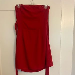 Super Down Red Strapless Mini Dress